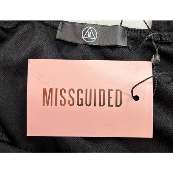 MISSGUIDED Faux Wrap Ruffle Hem and Sleeve Playsuit in Black Size 6 - Picture 4 of 7